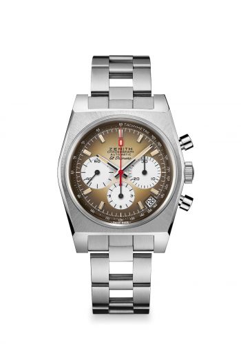 Zenith El Primero A385 Revival Stainless Steel Brown Ladder Bracelet