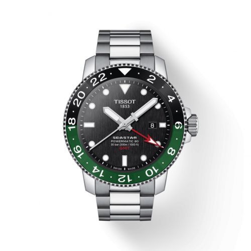 Tissot Seastar 1000 Powermatic 80 GMT Stainless Steel Black Bracelet