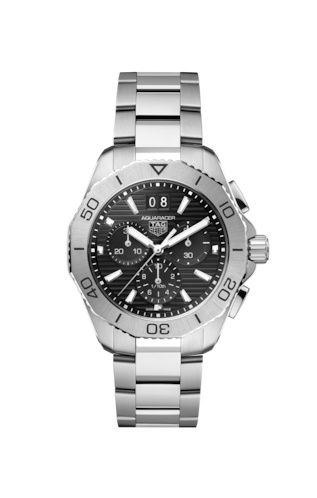 TAG Heuer Aquaracder Professional 200 Quartz Chronograph Big Date Stainless Steel Black