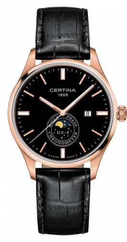 Certina D8-8 Moon Phase Rose Gold Black