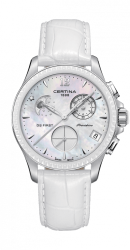 Certina Ds First Lady Chronograph Moon Phase Stainless Steel - Ceramic MOP