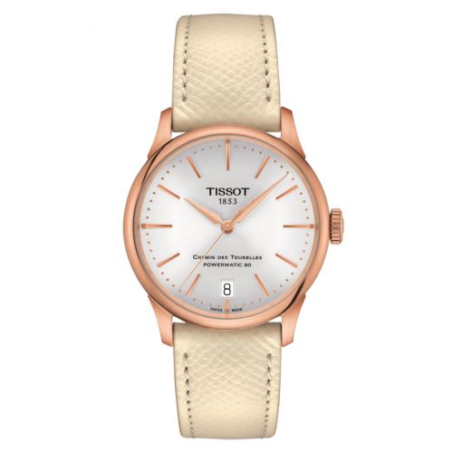 Tissot Chemin Des Tourelles Powermatic 80 34 Rose Gold Silver