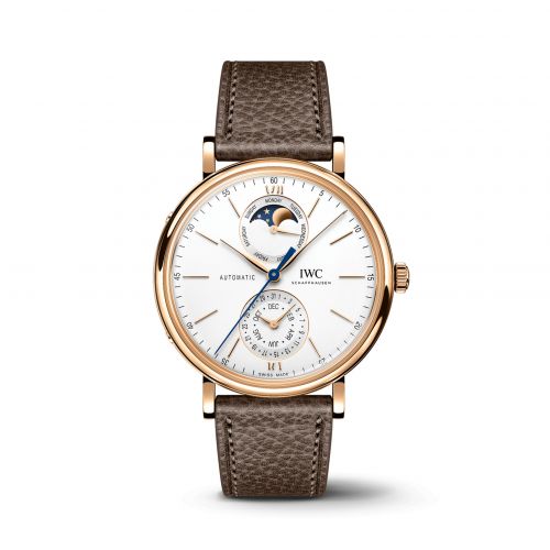 IWC Portofino Complete Calendar 41 Rose Gold Silver