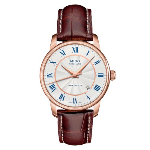 Mido Baroncelli Tradition Rose Gold Silver