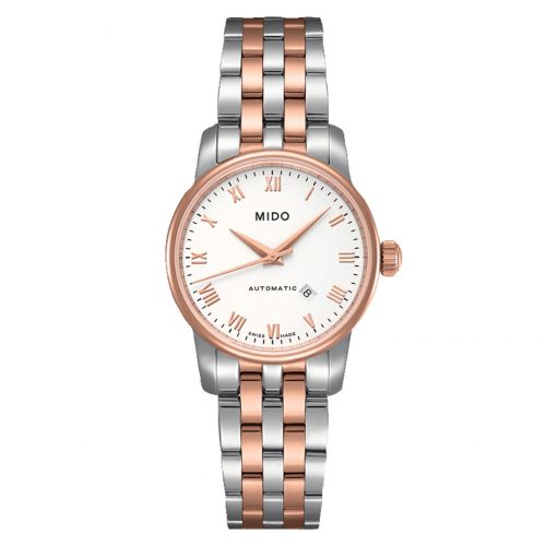 Mido Baroncelli Tradition Lady Stainless Steel - Rose Gold White Bracelet
