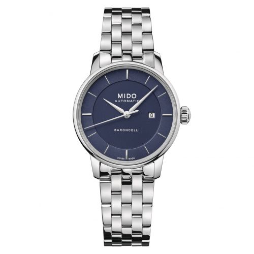 Mido Baroncelli Signature 30 Stainless Steel Blue Bracelet