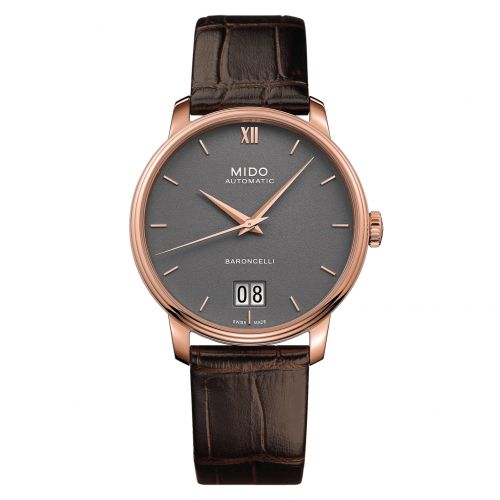 Mido Baroncelli Big Date Rose Gold Grey