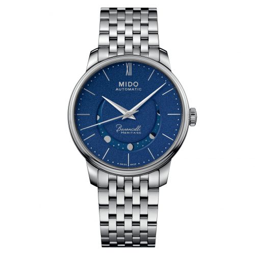 Mido Baroncelli Heritage Smiling Moon 39 Stainless Steel Blue