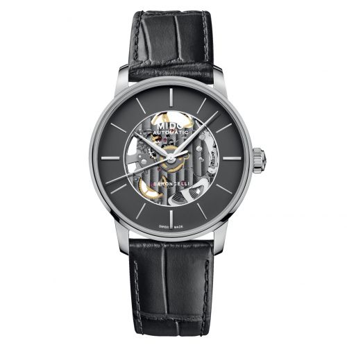 Mido Baroncelli Signature Skeleton Stainless Steel Anthracite