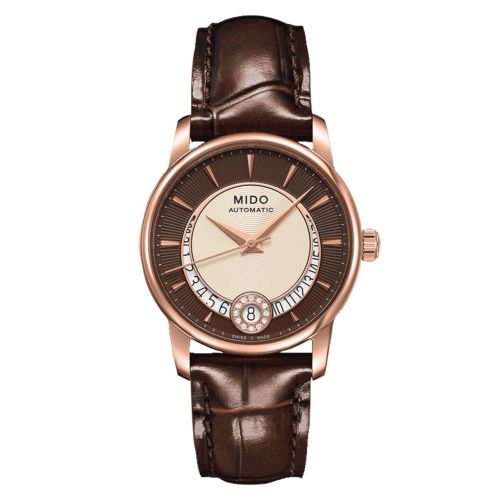 Mido Baroncelli Lady Diamonds Rose Gold Brown