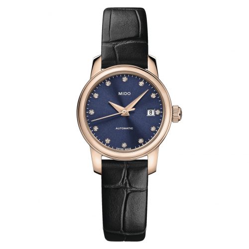 Mido Baroncelli Lady Twenty Five Rose Gold Blue