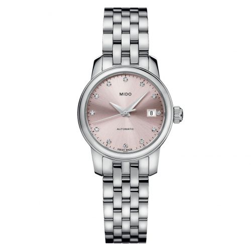 Mido Baroncelli Lady Twenty Five Stainless Steel Pink Bracelet