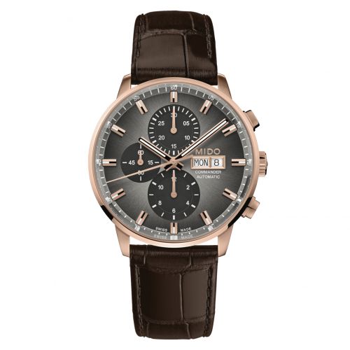 Mido Commander Chronograph Rose Gold Grey
