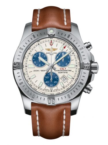 Breitling Colt Chronograph Stratus Silver Calf Pin