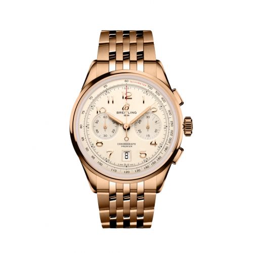 Breitling Premier B01 Chronograph 42 Red Gold Cream Bracelet