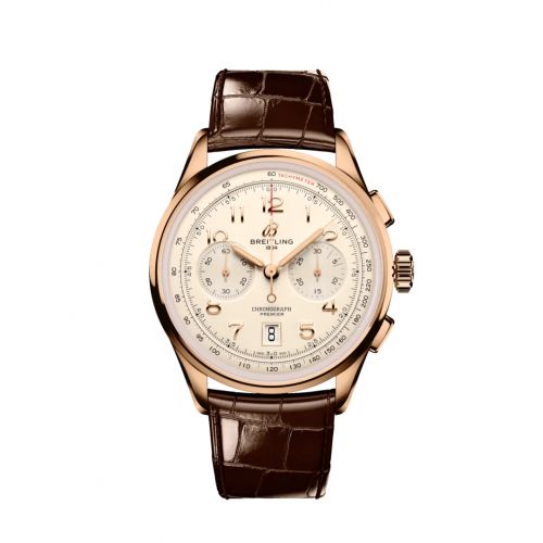 Breitling Premier B01 Chronograph 42 Red Gold Cream Alligator