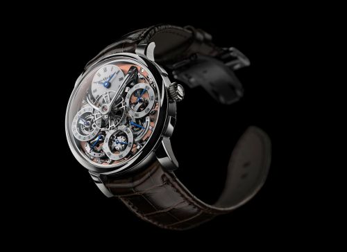 MB&F Legacy Machine Perpetual Stainless Steel Salmon