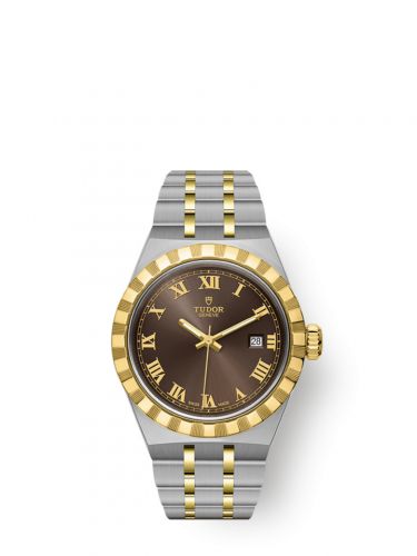 Tudor Royal Date 28 Stainless Steel Yellow Gold Chocolate - Roman