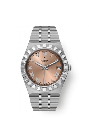 Tudor Royal Date 34 Stainless Steel Salmon - Roman