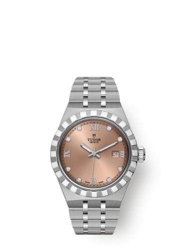 Tudor Royal Date 28 Stainless Steel Salmon - Diamond