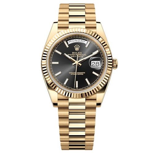 Rolex Day-Date 40 Yellow Gold - Fluted Black
