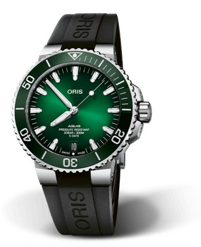 Oris Aquis Date Calibre 400 43.5 Stainless Steel Green Rubber