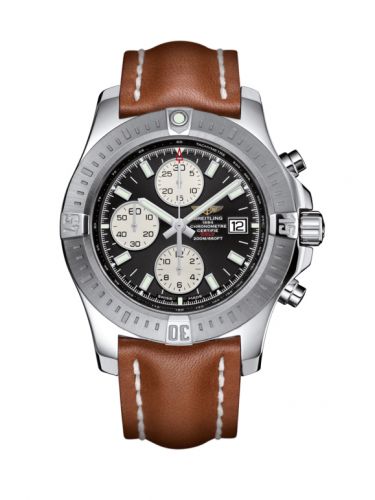 Breitling Colt Chronograph Automatic Stainless Steel Volcano Black Calf Pin