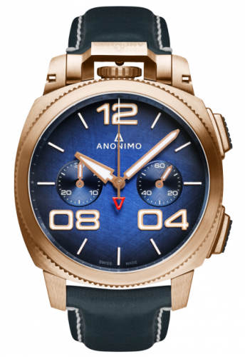 Anonimo Militare Chrono Bronze Blue Leather
