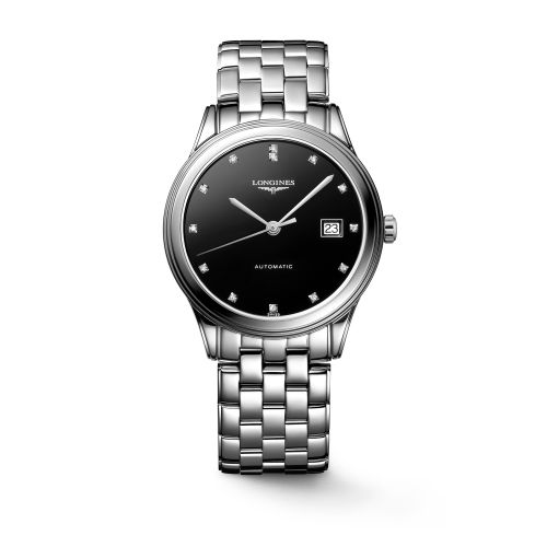 Longines Flagship 38.5 Automatic Stainless Steel Black - Diamond Bracelet