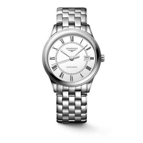 Longines Flagship 38.5 Automatic Stainless Steel White - Roman Bracelet