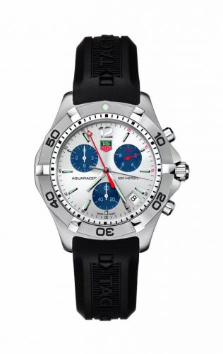 TAG Heuer Aquaracer 300M Quartz Chronograph 41 Stainless Steel Silver Rubber
