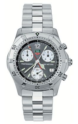 TAG Heuer 2000 Chronograph Stainless Steel Grey Bracelet