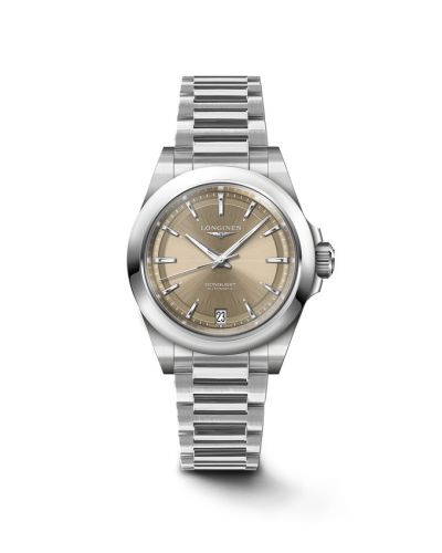 Longines Conquest 34 Stainless Steel Brown Bracelet