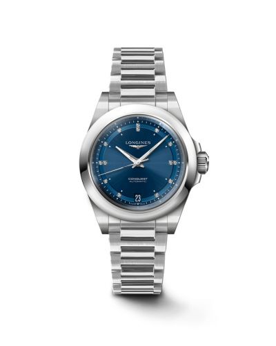Longines Conquest 34 Stainless Steel Blue - Diamond Bracelet