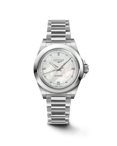 Longines Conquest 34 Stainless Steel MOP Bracelet