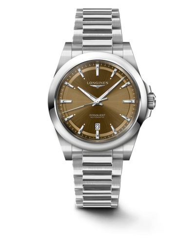 Longines Conquest 41 Stainless Steel Brown Bracelet