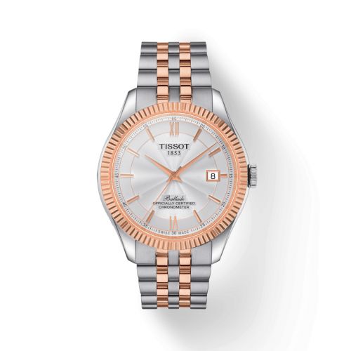 Tissot Ballade Powermatic 80 41 Stainless Steel - Rose Gold PVD Silver Bracelet