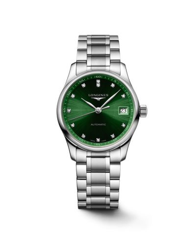 Longines Master Collection Date 34 Stainless Steel Green - Diamond Bracelet