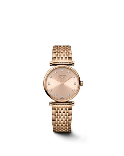 Longines La Grande Classique Quartz 24 Red Gold Pink - Diamond Bracelet