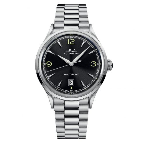 Mido Multifort Powerwind Stainless Steel Black Bracelet