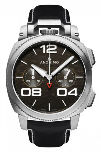 Anonimo Militare Chrono Stainless Steel Black Leather