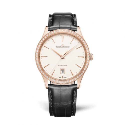 Jaeger-LeCoultre Master Ultra Thin Date Pink Gold - Diamond Eggshell Alligator