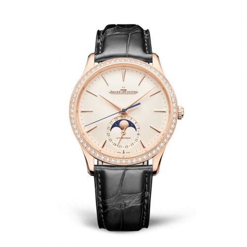 Jaeger-LeCoultre Master Ultra Thin Moon Pink Gold - Diamond Eggshell Alligator