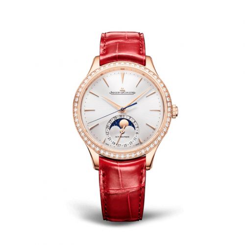 Jaeger-LeCoultre Master Ultra Thin Moon 36 Pink Gold - Diamond Silver Alligator