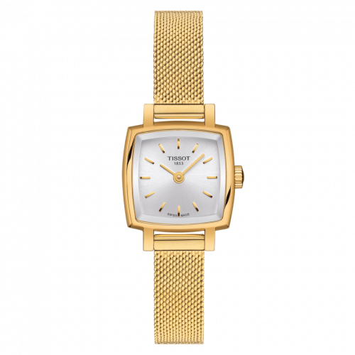 Tissot Lovely Square PVD Yellow Gold Silver