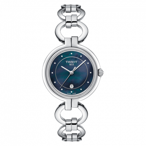 Tissot Flamingo Stainless Steel Black MOP Bracelet