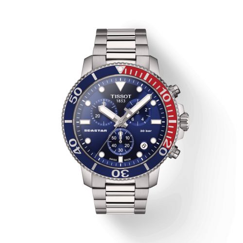Tissot Seastar 1000 Chronograph Quartz 45.5 Stainless Steel Blue Bracelet
