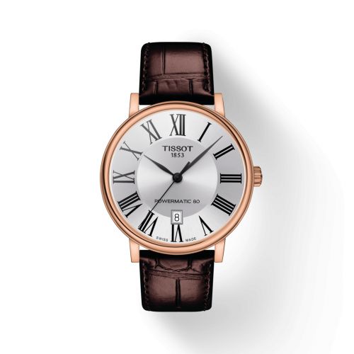 Tissot Carson Premium Powermatic 80 Rose Gold PVD Silver Strap