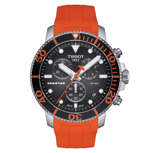 Tissot Seastar 1000 Chronograph Quartz 45.5 Stainless Steel Black Rubber