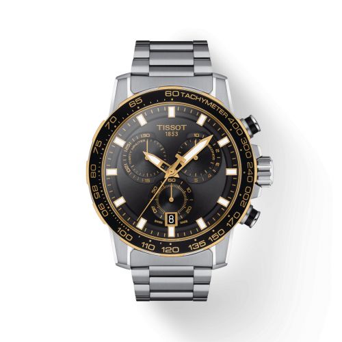Tissot Supersport Chrono Stainless Steel - Yellow Gold Black Bracelet